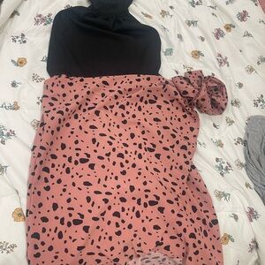 Black and Pink Patterned Dress